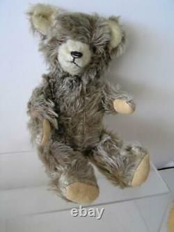 Vintage 1940's Frosted Long Mohair German Teddy Bear 15 with Growler