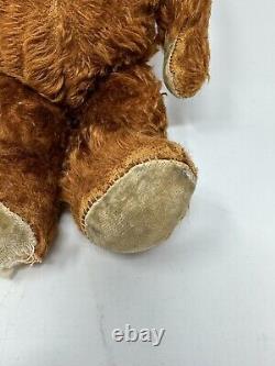 Vintage 1940s Mohair Cinnamon Brown Teddy Bear Jointed Arms, Legs & Head Rare