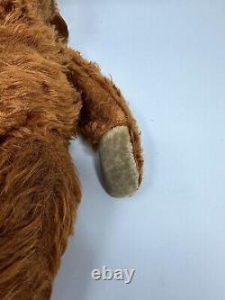 Vintage 1940s Mohair Cinnamon Brown Teddy Bear Jointed Arms, Legs & Head Rare