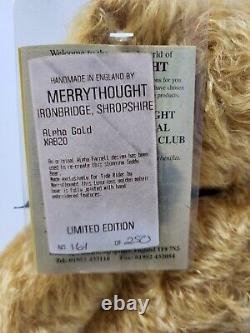 Vintage 20 Handmade Golden Mohair Teddy Bear Alpha Farnell Ltd. Ed. 161/250
