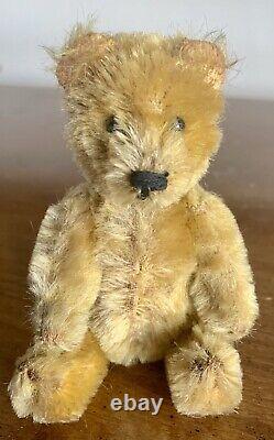 Vintage 5 Mohair Schuco Yes No Honey Brown Teddy Bear Tricky Jointed Bit Worn