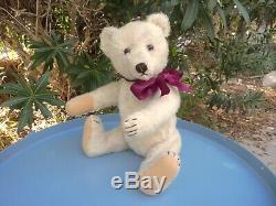 Vintage Antique 1949 Steiff WHITE ORIGINAL TEDDY Bear Mohair 1940s 1950s