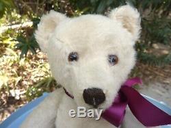 Vintage Antique 1949 Steiff WHITE ORIGINAL TEDDY Bear Mohair 1940s 1950s