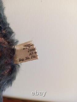 Vintage Blue Artist Teddy Bear Janet Reeves Growler Mohair Fully Jointed 16 T