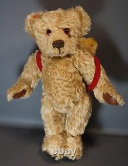 Vintage G. H. French Toys Made in England Mohair Teddy Bear Mama Baby Cub Backpack