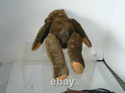 Vintage German Dark Brown Mohair Jointed Teddy Bear 14 Tall