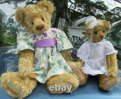 Vintage German Mohair Teddy Bear Blonde Artist Linda Lee Middleton 20 Curve Arm