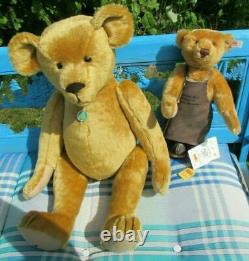 Vintage German Teddy Bear 13 Hermann Growler Original Teddy Signd Tag Adorable