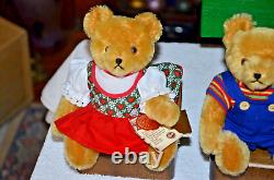 Vintage Hermann Mohair Teddy Bear School Set