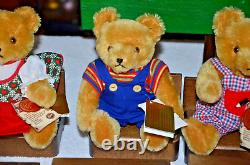 Vintage Hermann Mohair Teddy Bear School Set