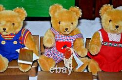 Vintage Hermann Mohair Teddy Bear School Set