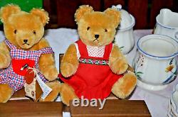 Vintage Hermann Mohair Teddy Bear School Set
