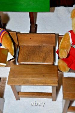 Vintage Hermann Mohair Teddy Bear School Set