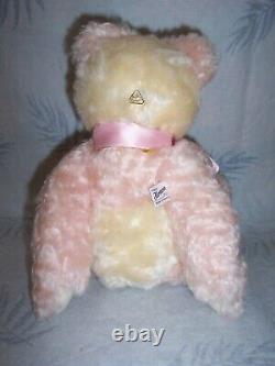 Vintage Hermann Original Pink Panda Teddy Bear Germany Mohair Toy
