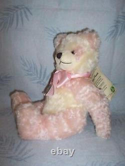 Vintage Hermann Original Pink Panda Teddy Bear Germany Mohair Toy