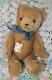 Vintage Honey Mohair Teddy Bear German Grisly Blue Neck Ribbon Rare Tags 12