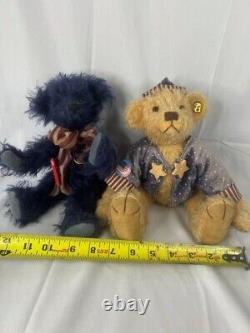 Vintage Knickerbocker Bear Libby & George Patriotic USA Mohair bears plush