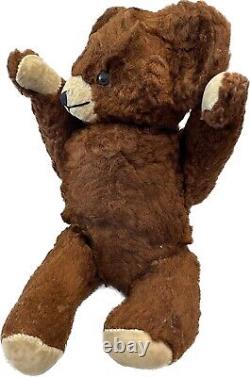 Vintage Knickerbocker Toy Co Mohair Teddy Bear Brown Articulated Arm READ