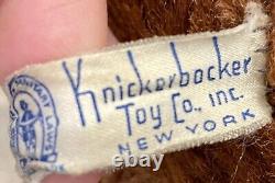 Vintage Knickerbocker Toy Co Mohair Teddy Bear Brown Articulated Arm READ