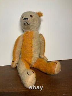 Vintage Large 26 Fully Jointed Straw Stuffed Mohair Teddy Bear
