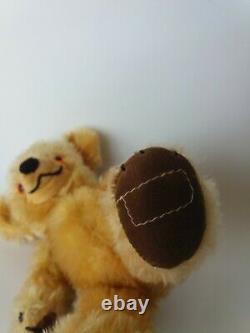 Vintage Merrythought 1950s Cheeky Teddy Bear Golden Mohair, Bell in Ear, 11inch