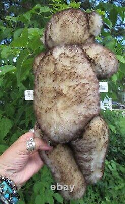 Vintage Merrythought England Beige Frosted Mohair Growl Teddy Bear 16 Web Claws