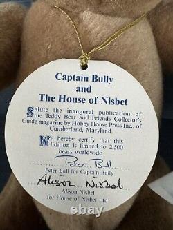 Vintage Mohair Teddy Bear 16'' Captain Bully Sailor England Tag Sign Peter Bull