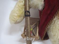 Vintage Mohair Teddy Bear Hermann Weihnachtsmann Christmas Beige 17