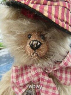 Vintage Mohair Teddy Bear Jester Red Hat Clown Bells J Strecker Artist Doll 12
