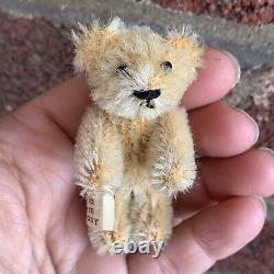 Vintage Piccolo Schuco Miniature 2.5 Blond Mohair Teddy Bear Tagged