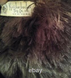 Vintage Rare Large 24 Knickerbocker Long Mohair Jointed Teddy Bear with Tag EUC