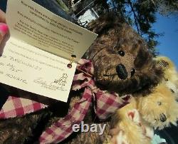 Vintage Rare Mohair Teddy Bear Chocolate 14 Artist River Hills Bears Browney