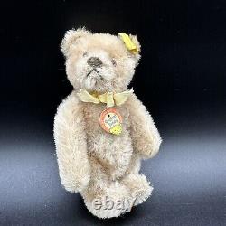 Vintage STEIFF Original Teddy Bear Mohair 5315 Tag Button Golden Brown 5.5