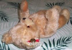 Vintage Schwika Mohair Teddy Bear Austria Standing Open Mouth Zotty with Ear Tag