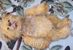 Vintage Schwika Mohair Teddy Bear Austria c1950's Open Mouth Zotty with Ear Tag