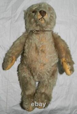 Vintage Seiff Jointed Mohair Teddy Bear 13.5 tall with button in ear
