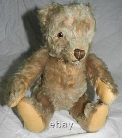 Vintage Seiff Jointed Mohair Teddy Bear 13.5 tall with button in ear