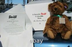 Vintage Steiff Teddy Bear Cinnamon Mohair Ear Button White Tag 12 2017 Cert Box