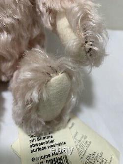 Vintage Steiff Teddy Bear Classic 1907 Mohair Jointed Limbs Pink 000263 with tags