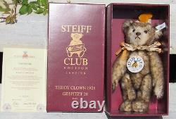 Vintage Steiff Teddy Bear Clown Mohair Ear Button White Tag 13 Cert Box Club Ed