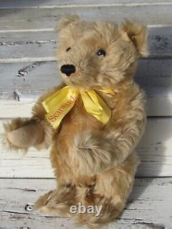 Vintage Steiff Teddy Bear Gold Mohair Ear Button 12 Fao Schwarz Musical Wind Up