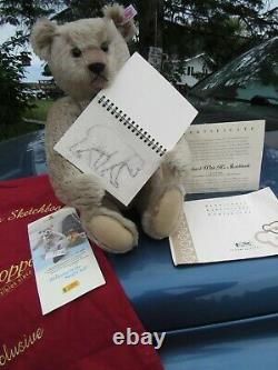 Vintage Steiff Teddy Bear Mohair Richard Sketchbook Toy Shoppe Bag 18 Growler