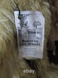 Vintage Teddy Bear 14 Ooak Mohair Artist Babes In The Woods Barbara Ferrier Dog