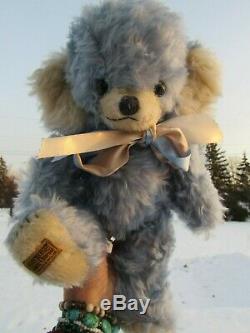 Vintage Teddy Bear Baby Blue Mohair Rare Cheeky Merrythought England Bells Ears