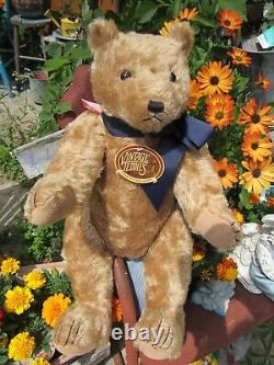 Vintage Teddy Bear Cooperstown Bears Private Issue 21 Gold Mohair Tags Claws