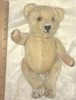 Vintage Teddy Bear JAMES from English Museum in Light Gold Mohair 10 in Jointed