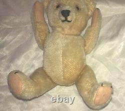Vintage Teddy Bear JAMES from English Museum in Light Gold Mohair 10 in Jointed