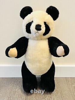Vintage Teddy Bear Panda Mohair Jointed Plush 1960's Shanghai Doll Factory