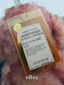 Vintage Teddy Bear Pink Mohair Cheeky Merrythought England Rare Tags Bells Ears