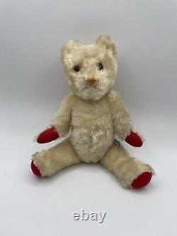 Vintage Twyford Mohair Teddy Bear Jointed England Blonde Yellow Red 1950s RARE